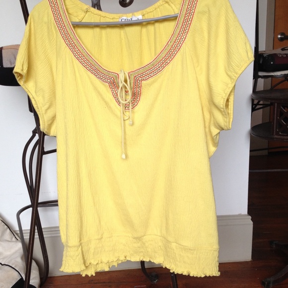 Yellow gauze shirt
