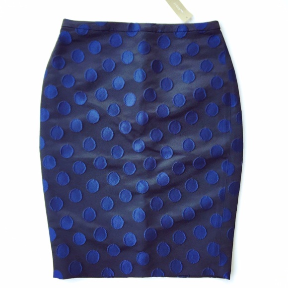 🚫 SOLD J. Crew Navy Polka Dot Textured Pencil - Picture 3 of 4