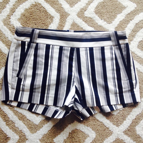 J. Crew Pants - J Crew navy & cream striped shorts - nautical chic