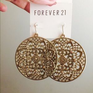 Gold Jeweled Hoop Earrings!
