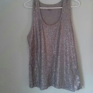 Silver Sequin DKNY Tank