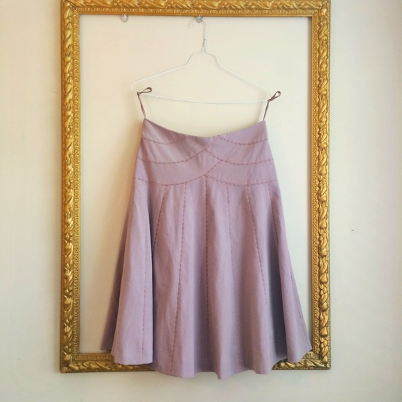 Anthro a line skirt with piping detail
