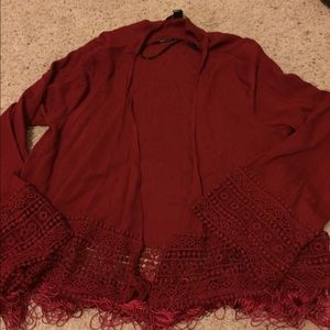 Red cardigan and short bundle