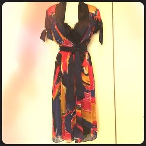 DVF Multi-Colored Sheer "Carinne" Dress