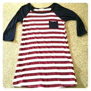 3/4 sleeve stripe dress..