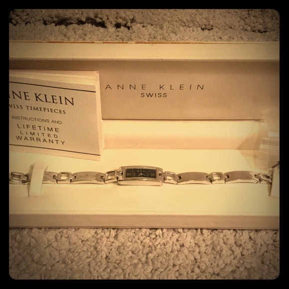Anne Klein sterling silver Swiss watch