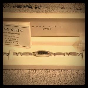 Anne Klein sterling silver Swiss watch