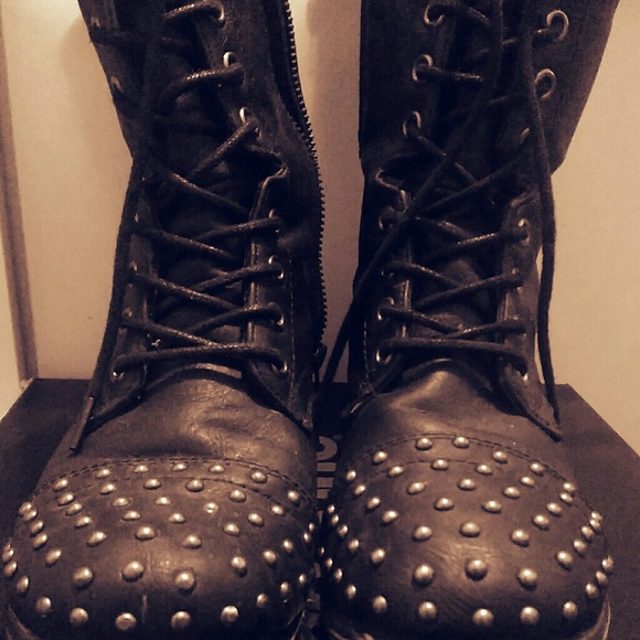 Studded combat boots