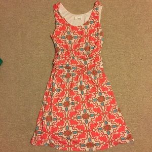 Coral printed casual comfy dress