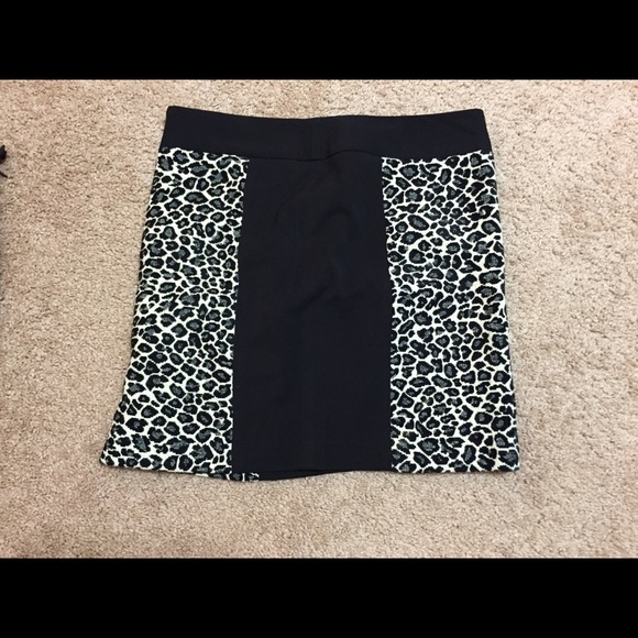 Black with leopard print skirt