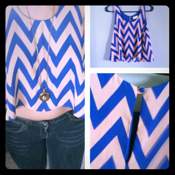 Flowy striped crop top with open back detail