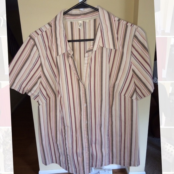 St Johns Bay Striped Button Down Size 1X