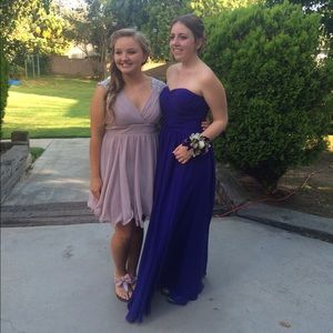 Purple long prom dress