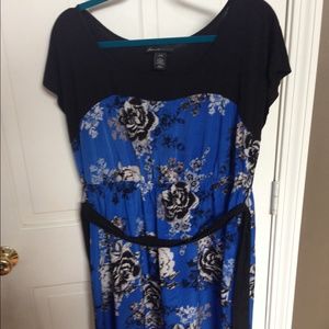 Lane Bryant dress black & blue floral size 14/16