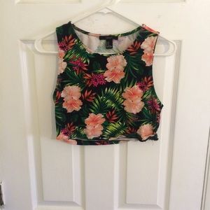 Tropical Floral Crop Top