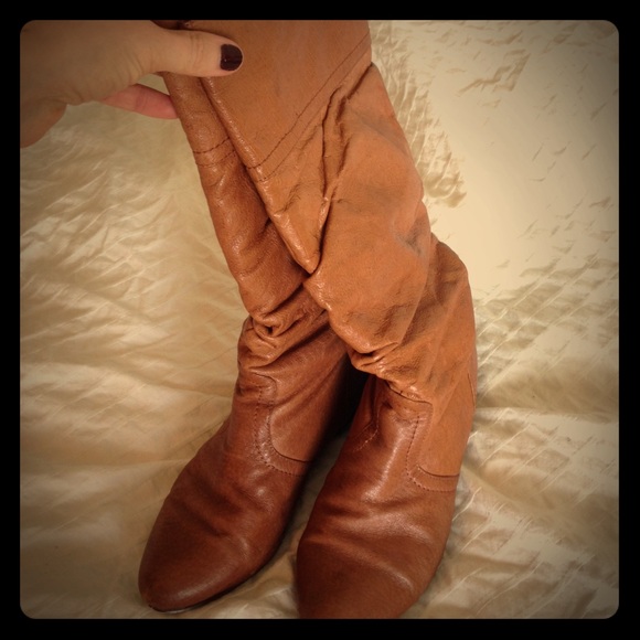 Steve Madden cognac leather boots