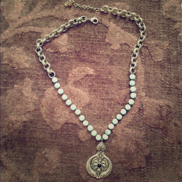 Turquoise and silver necklace