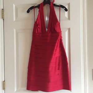 BCBGMAXAZRIA red halter dress