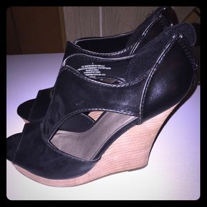 Practically new Black wedge heels
