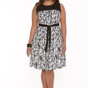 Lb Black and white illusion shift dress size16