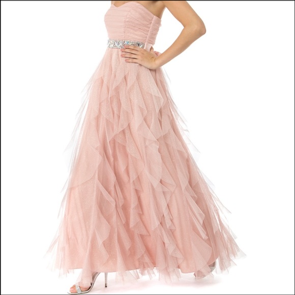 Prom Dress😍🎀✨Glitter Jewel Waist Long Petal✨🎀 - Picture 4 of 4