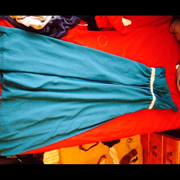 Blue one strapped long formal dress!