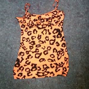 Wet seal leopard cheetah coral tank top