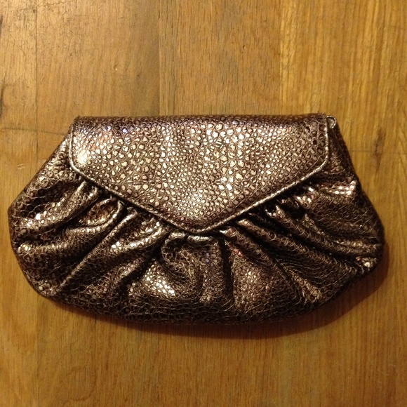 Lauren merkin metallic clutch