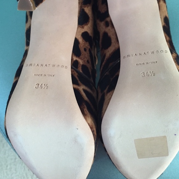Brian Atwood calf hair, leopard lace booties. - Picture 3 of 4
