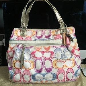 Authentic Coach Multi Color Large Tote
