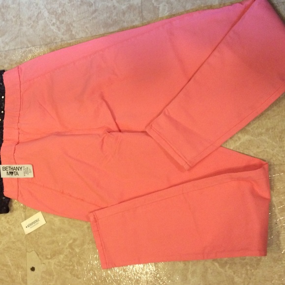 Pink/coral Bethany Mota high rise ankle jegging - Picture 3 of 3