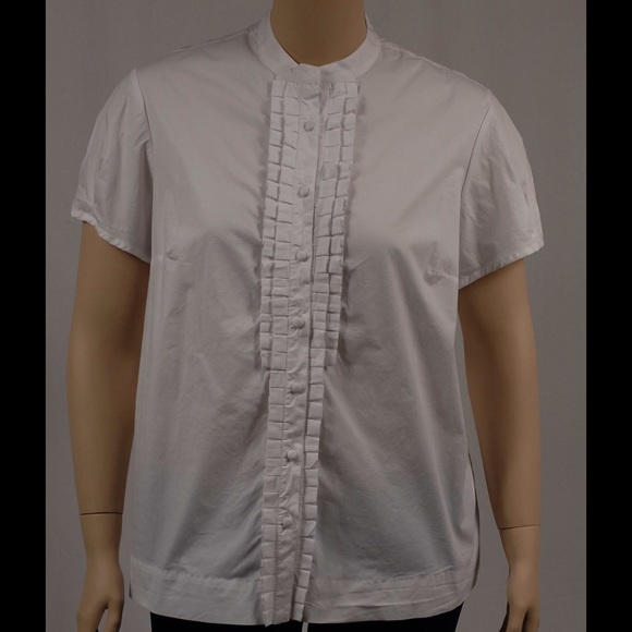Classic White Tuxedo Blouse