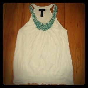 INC banded hem racer tank