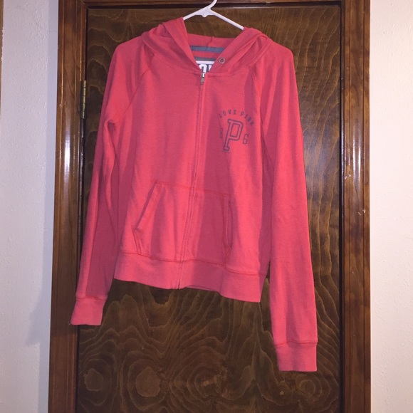 Coral full zip VS pink jacket