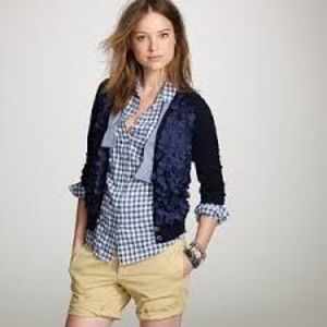 J. Crew pretty petal cardigan, navy XS