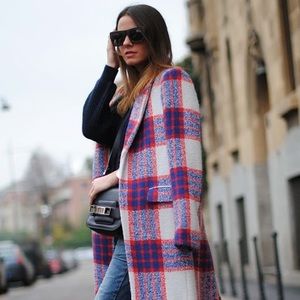 Zara Tartan Plaid/Checkered Coat. Bloggers Fave!