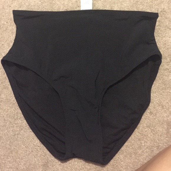 Black high waisted swim bottoms