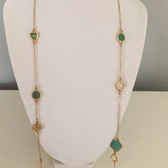 Stella & Dot Pippa green stone necklace