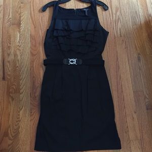 BCBGMAXAZRIA black dress with ruffle detailing