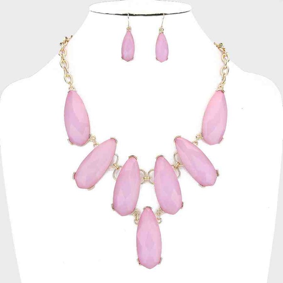 🌟🌞 Lilac Faceted Droplets Collar Necklace 🌞🌟