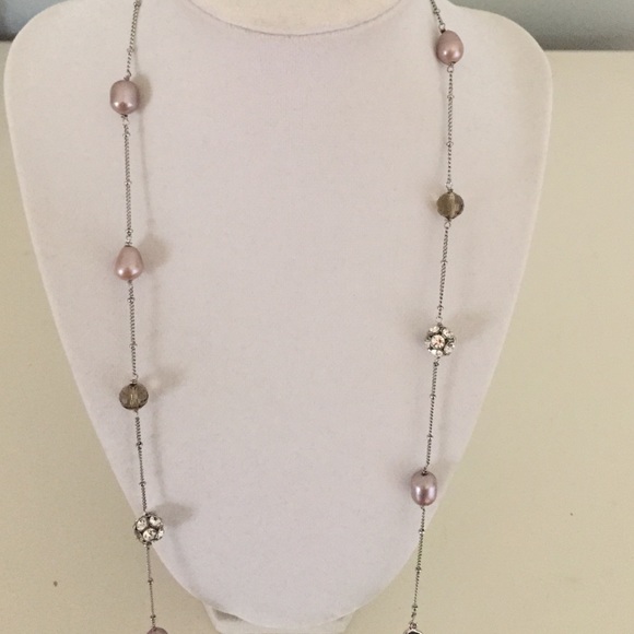 Stella & Dot lavender stone/pearl Pippa necklace.
