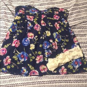 Strapless floral Abercrombie and Fitch top!