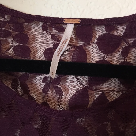 SOLD Free People Plum Lace Dress Sz 0 - Picture 2 of 4