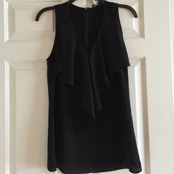 Banana Republic black tank with ruffle