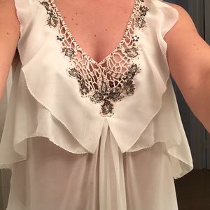 Fate white polyester top