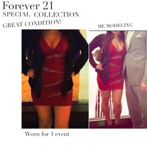 More pics! F21 Red Sparkly Sexy Elegant dress