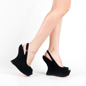 Betsey Johnson makenna black suede wedges