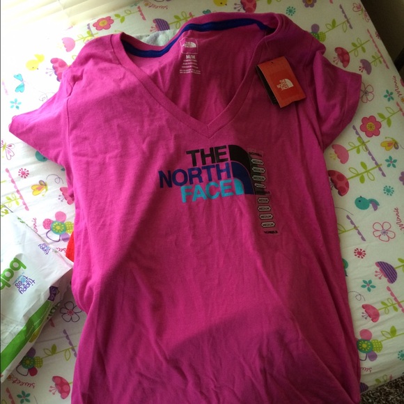 New North face dark pink shirt