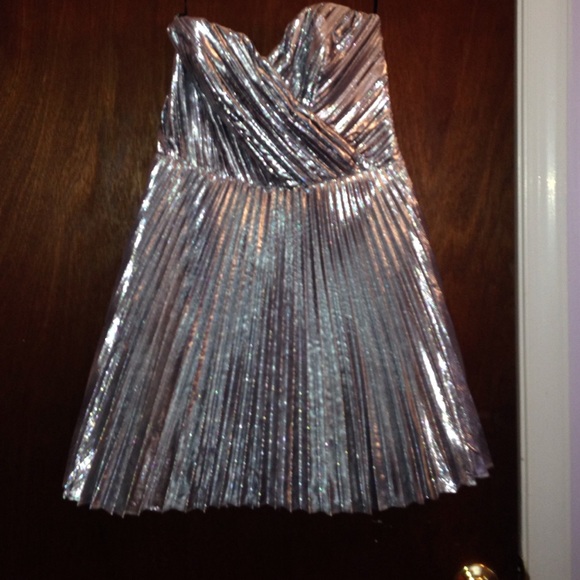 Silver sweetheart strapless dress