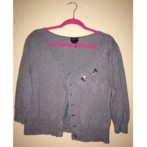🎀 Torrid Gray Bow Cropped Cardigan 🎀